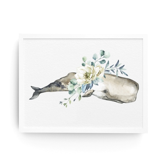 Sperm Whale Watercolor Illustration Wall Art Print Unframed - Picture 9 of 9